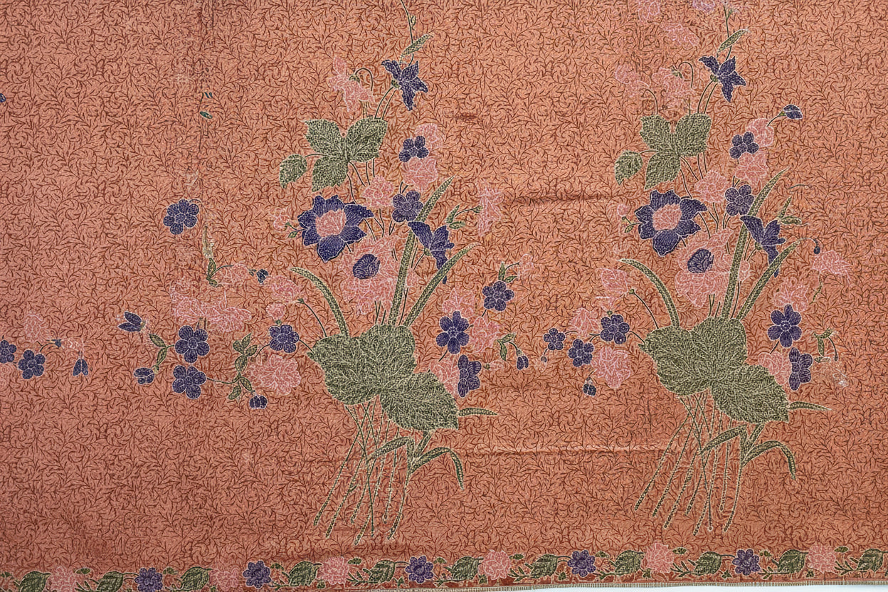 Handstamp Batik Fabric HSBF-2M-BROWN-9004