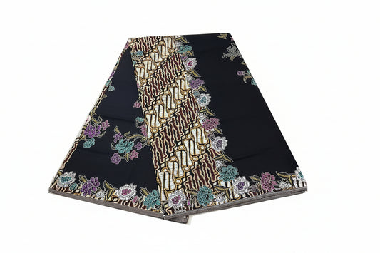 Handstamp Batik Fabric HSBF-2M-BLACK-9006