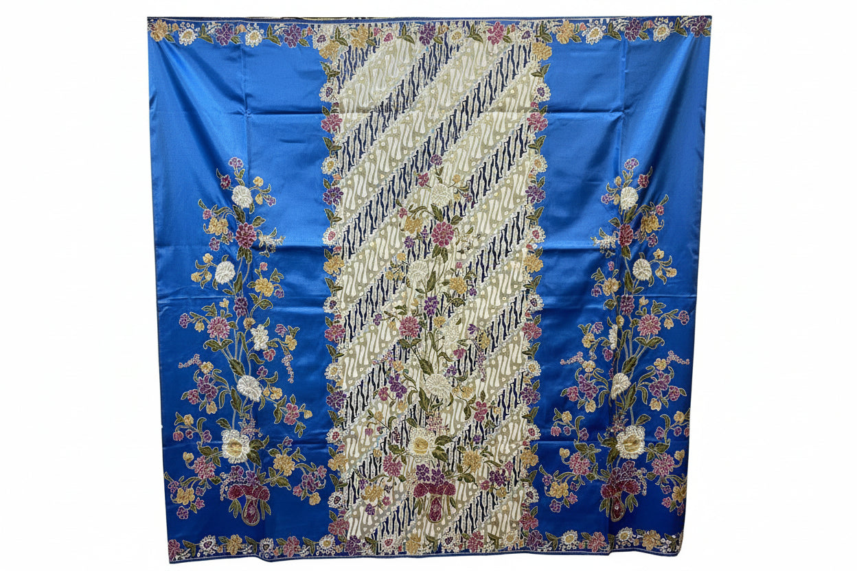 Handstamp Batik Fabric HSBF-2M-BLUE-9008