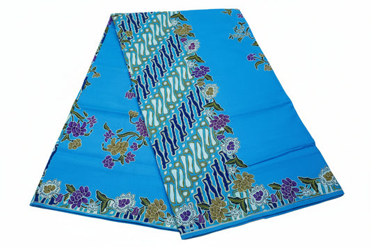 Handstamp Batik Fabric HSBF-2M-BLUE-9009