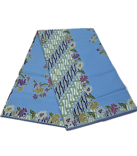 Handstamp Batik Fabric HSBF-2M-BLUE-90114