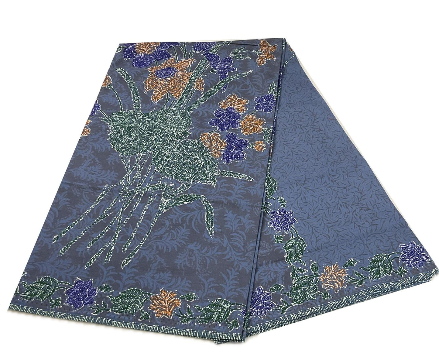 Handstamp Batik Fabric HSBF-2M-BLUE-90123