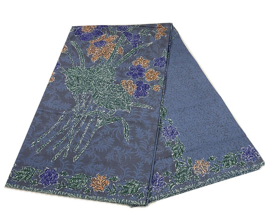 Handstamp Batik Fabric HSBF-2M-BLUE-90124