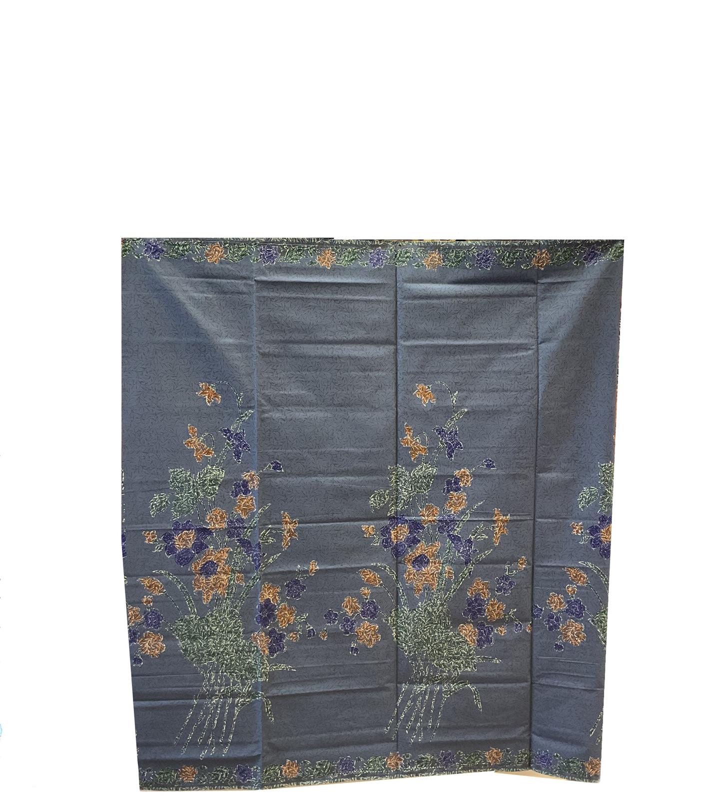 Handstamp Batik Fabric HSBF-2M-BLUE-90123