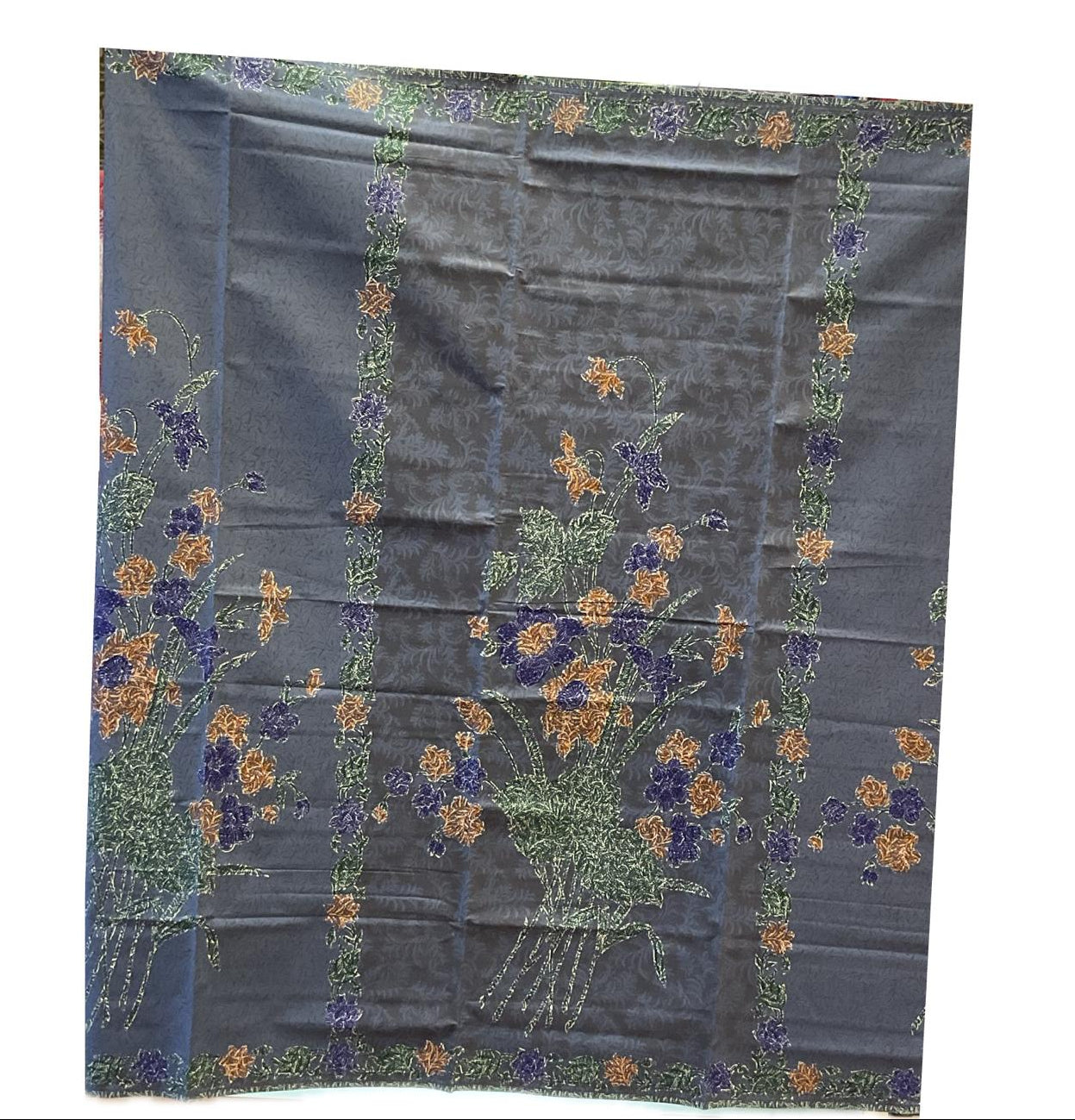 Handstamp Batik Fabric HSBF-2M-BLUE-9010