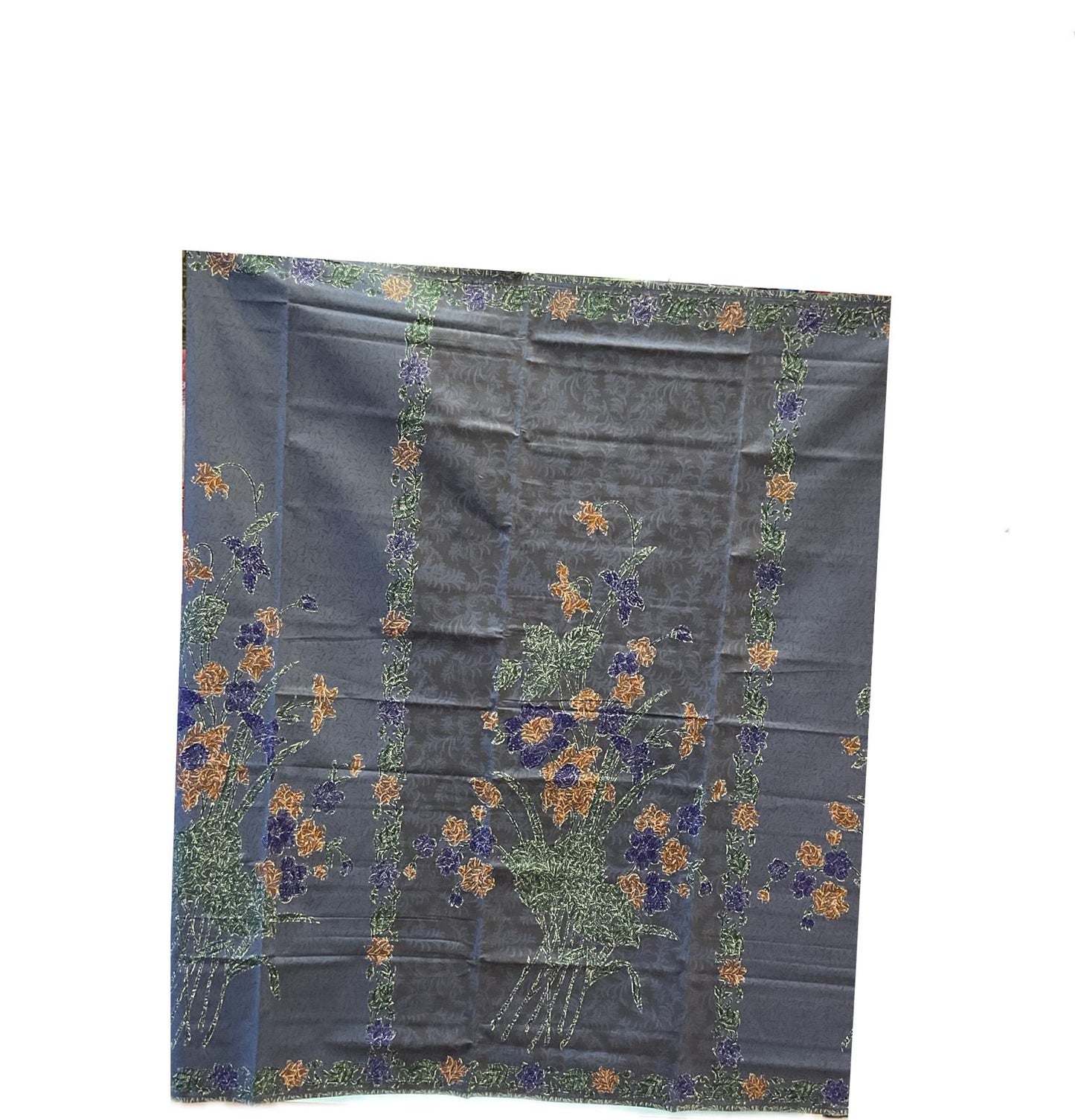 Handstamp Batik Fabric HSBF-2M-BLUE-90123