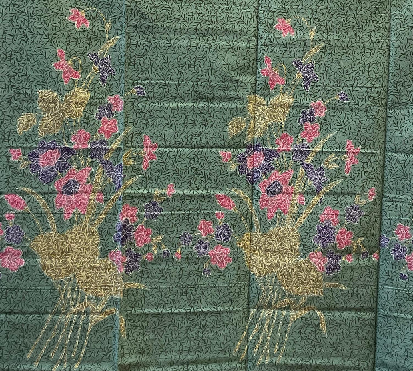 Handstamp Batik Fabric HSBF-2M-GREEN-9012