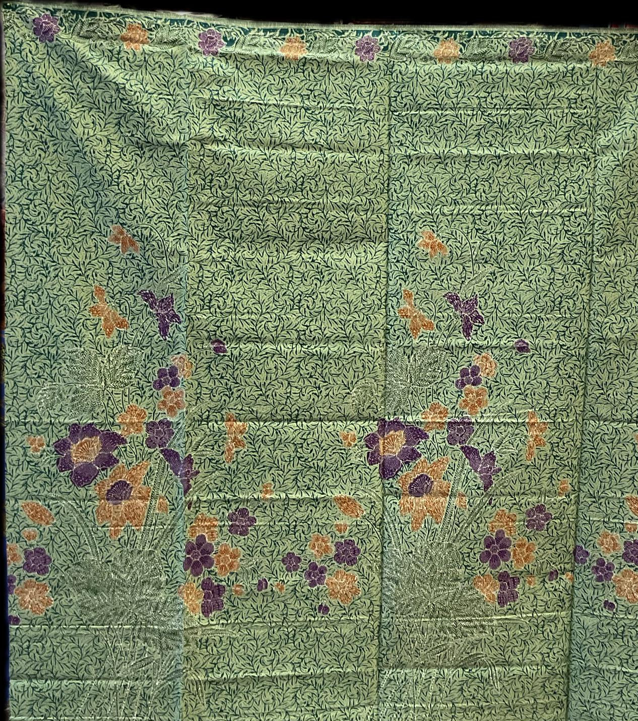 Handstamp Batik Fabric HSBF-2M-GREEN-9013