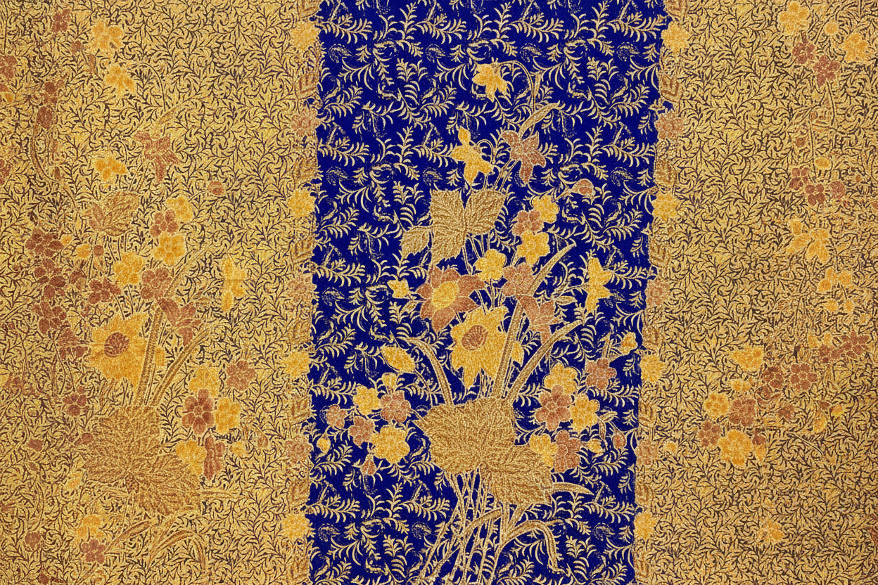 Handstamp Batik Fabric HSBF-2M-BLUE-9014