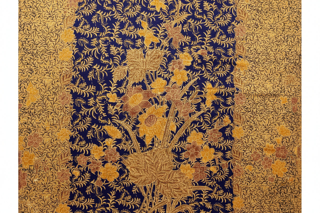 Handstamp Batik Fabric HSBF-2M-BLUE-9014