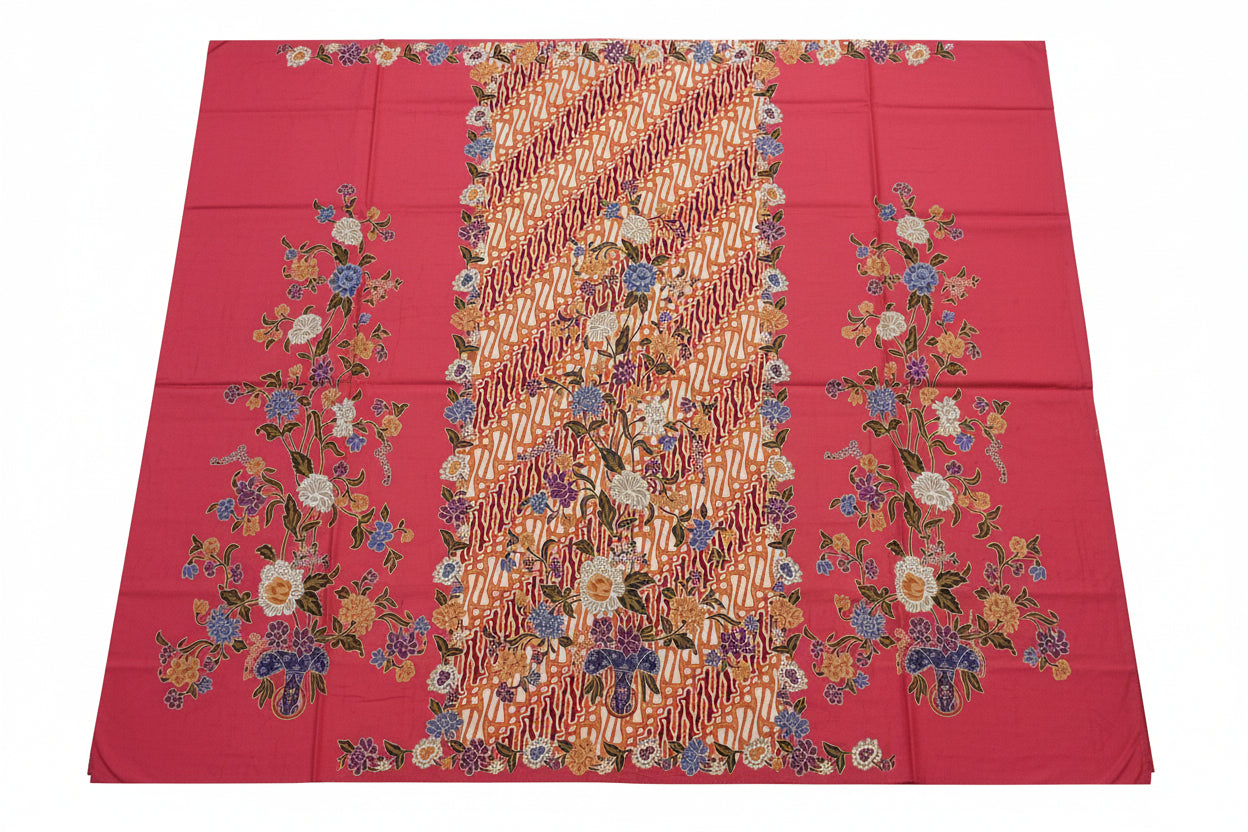 Handstamp Batik Fabric HSBF-2M-PINK-9022
