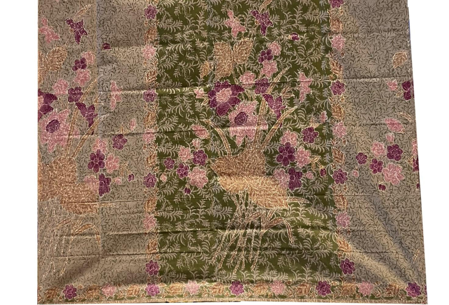 Handstamp Batik Fabric HSBF-2M-GREEN-90133