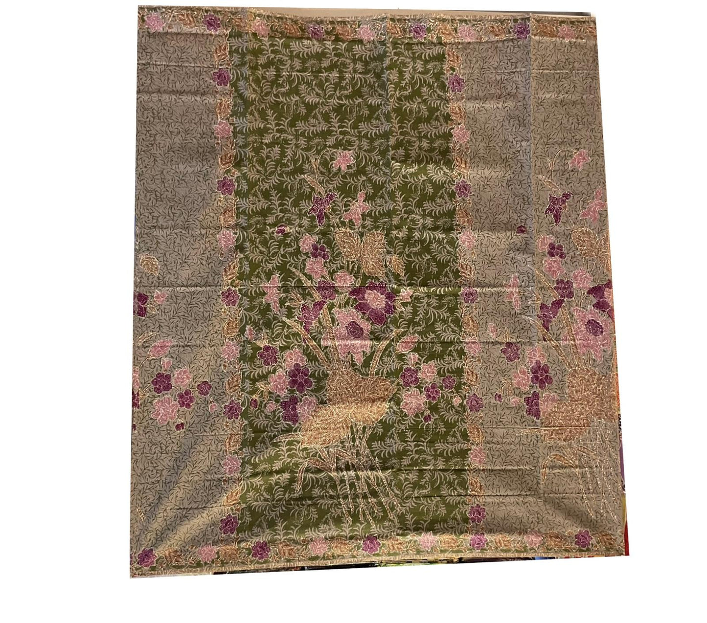 Handstamp Batik Fabric HSBF-2M-GREEN-90133