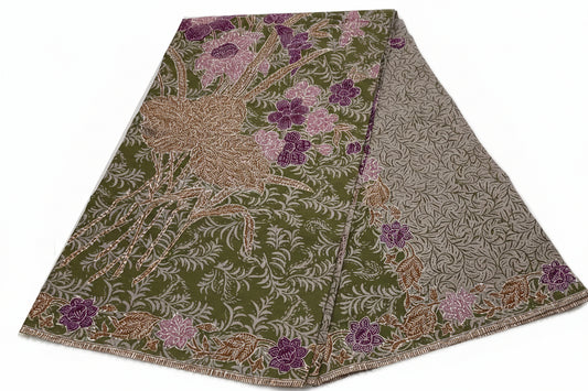 Handstamp Batik Fabric HSBF-2M-GREEN-9015
