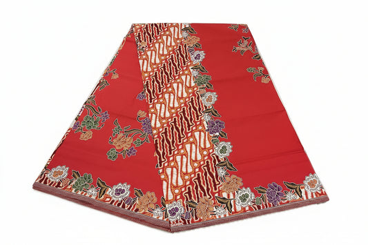 Handstamp Batik Fabric HSBF-2M-RED-9027