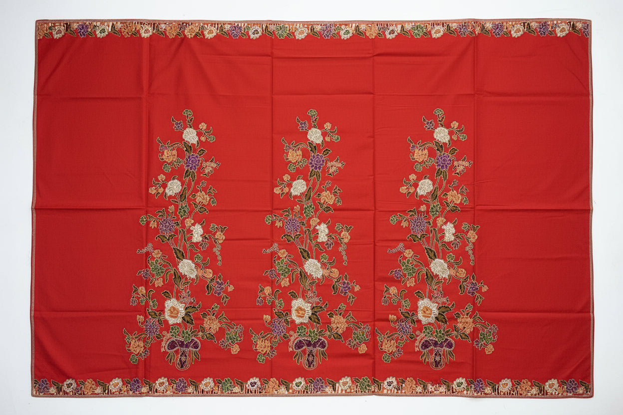 Handstamp Batik Fabric HSBF-2M-RED-9025