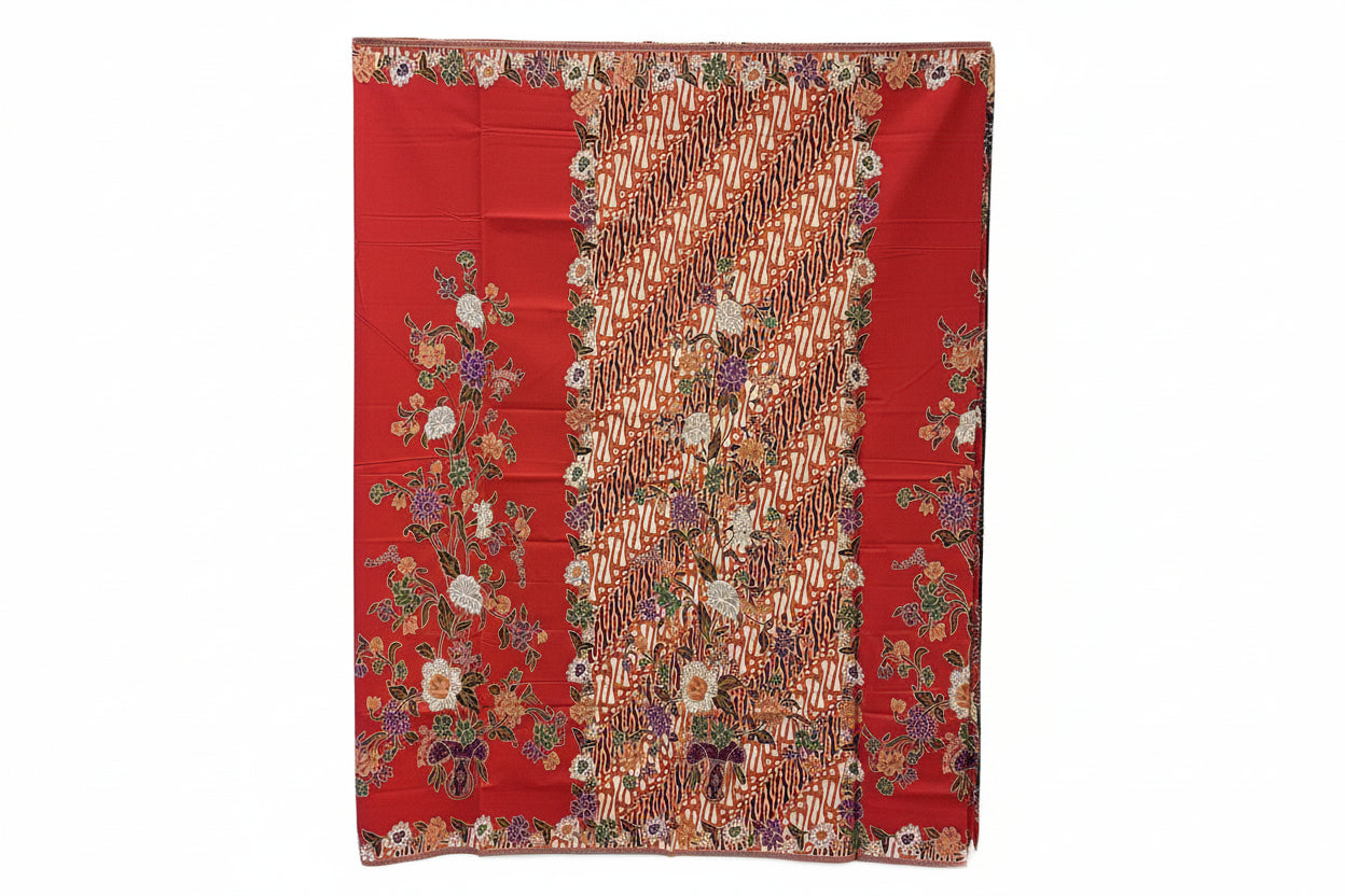 Handstamp Batik Fabric HSBF-2M-RED-9025