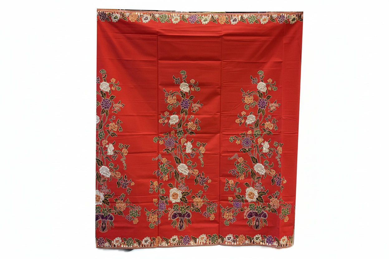 Handstamp Batik Fabric HSBF-2M-RED-9025