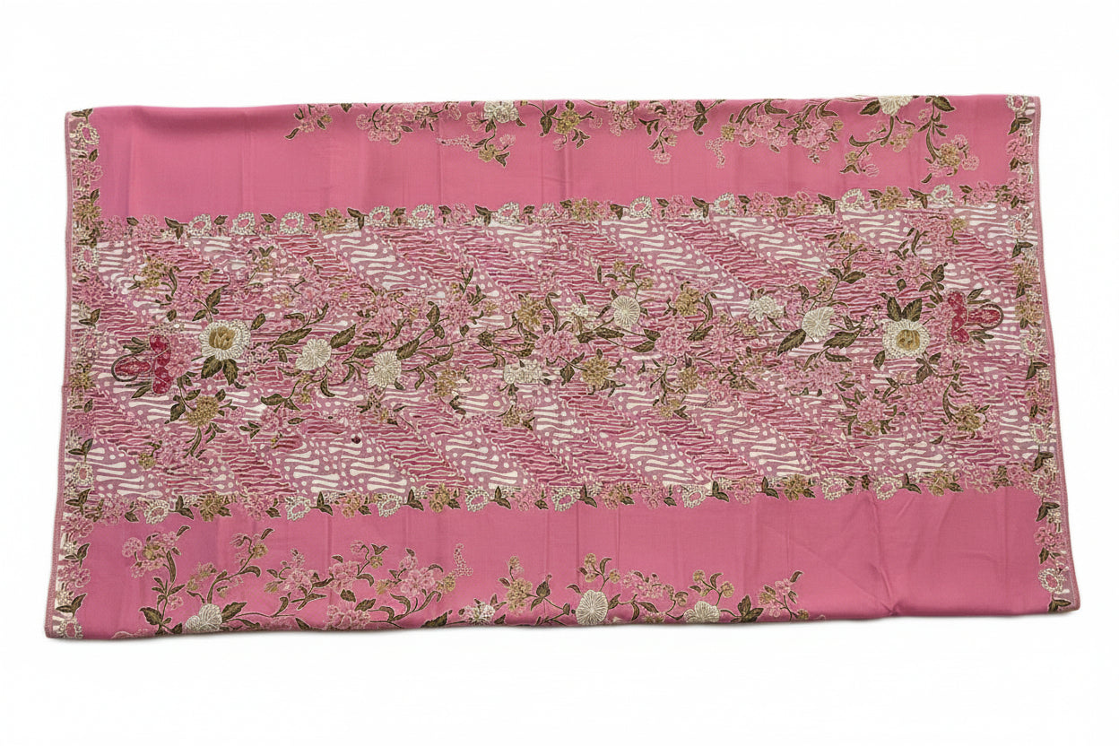 Handstamp Batik Fabric HSBF-2M-PINK-9030