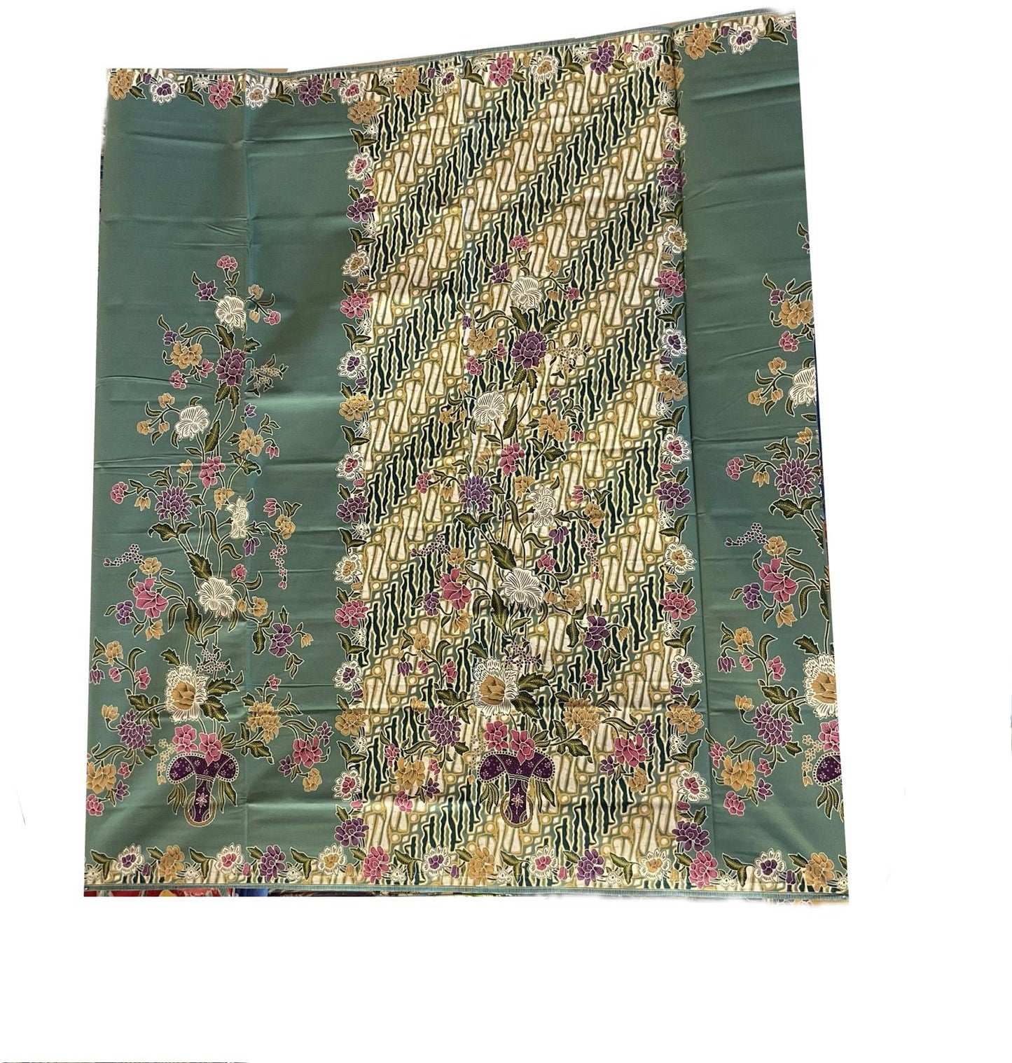 Handstamp Batik Fabric HSBF-2M-GREEN-9071