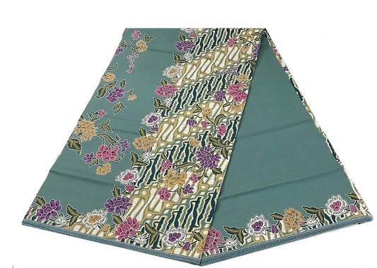Handstamp Batik Fabric HSBF-2M-GREEN-9071