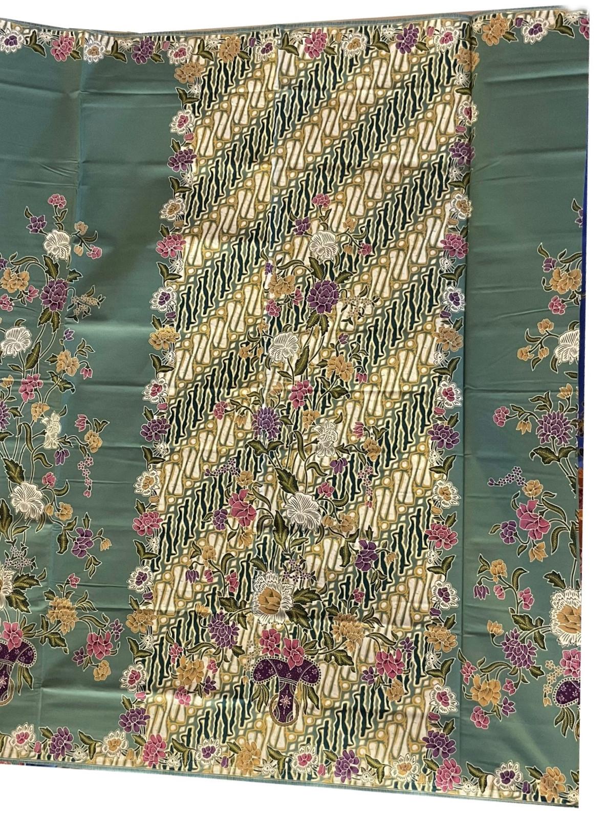 Handstamp Batik Fabric HSBF-2M-GREEN-9071