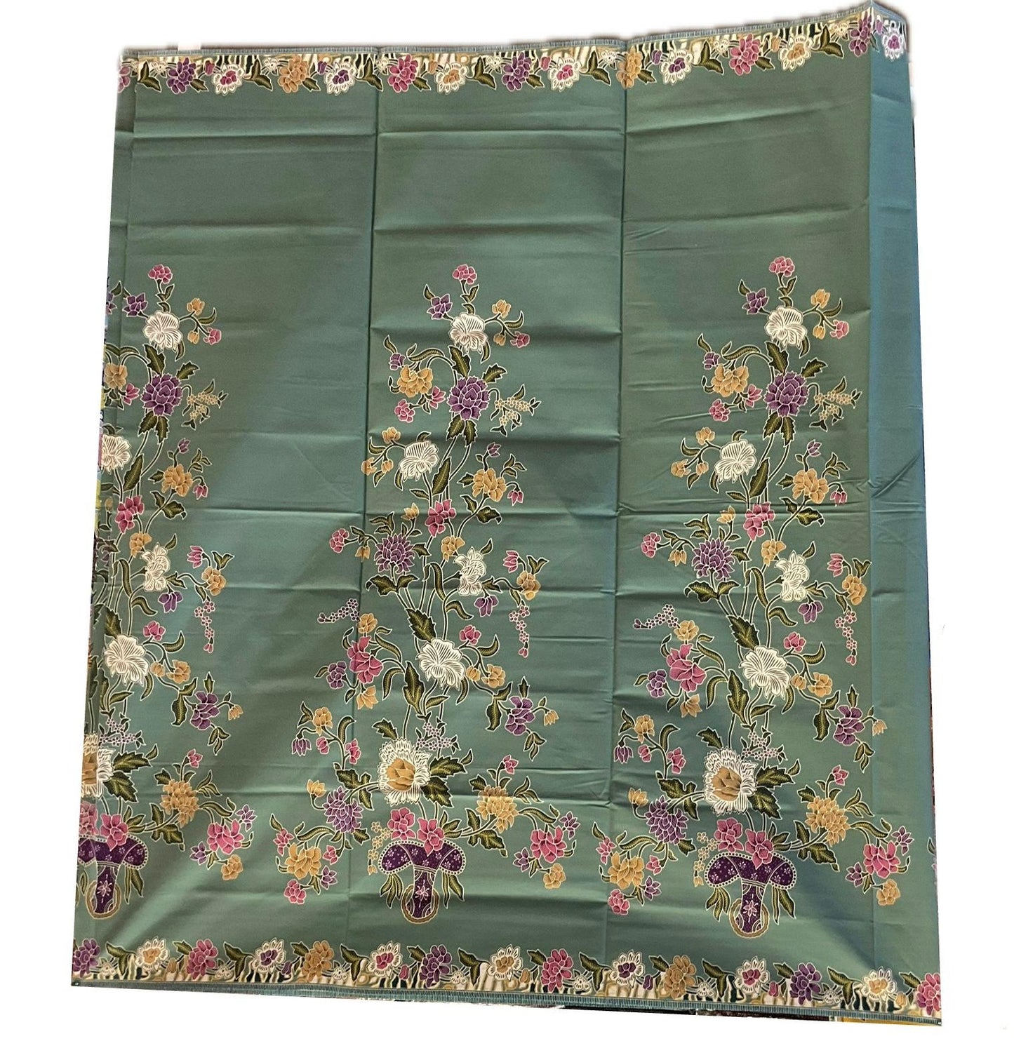 Handstamp Batik Fabric HSBF-2M-GREEN-9071