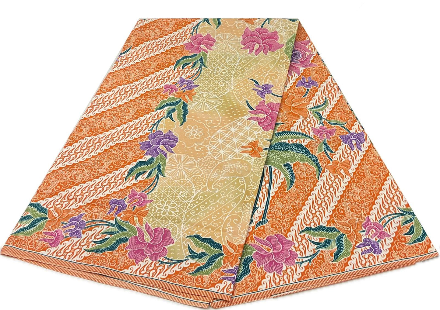 Handstamp Batik Fabric HSBF-2M-ORANGE-9039