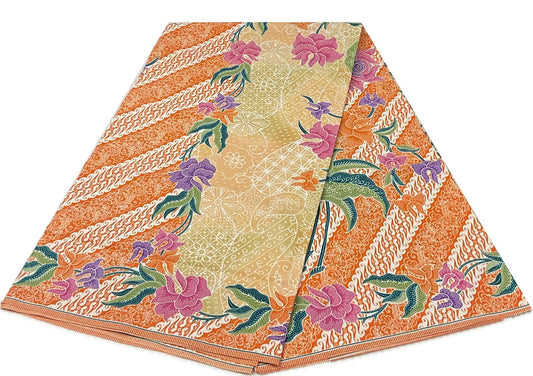 Handstamp Batik Fabric HSBF-2M-ORANGE-9039