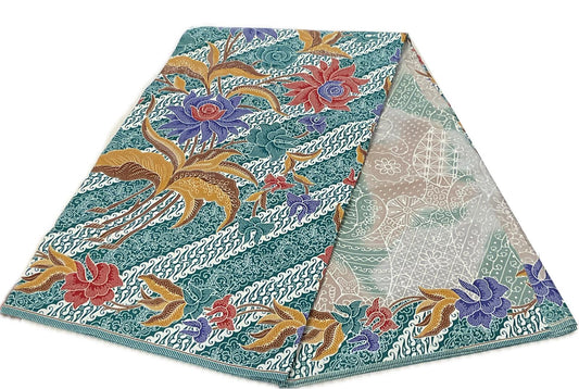 Handstamp Batik Fabric HSBF-2M-GREEN-9047