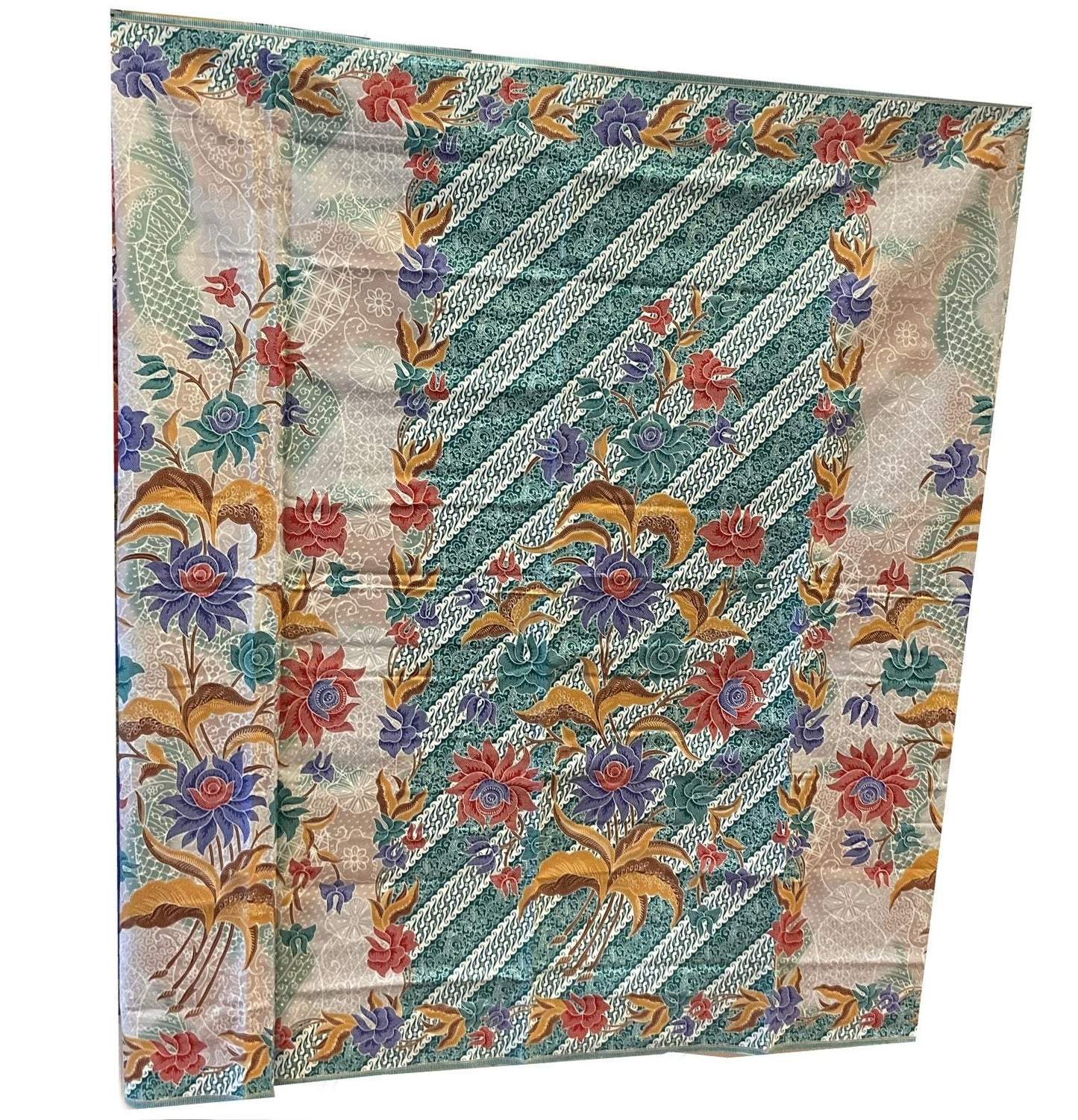 Handstamp Batik Fabric HSBF-2M-GREEN-9047