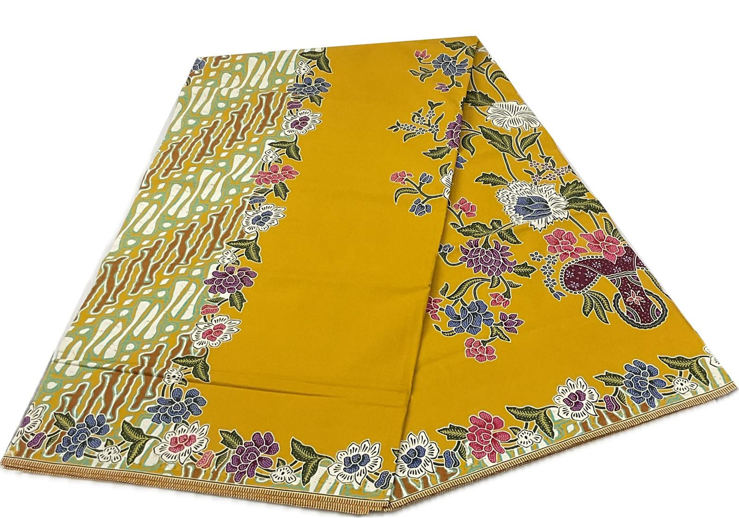 Handstamp Batik Fabric HSBF-2M-YELLOW-9053