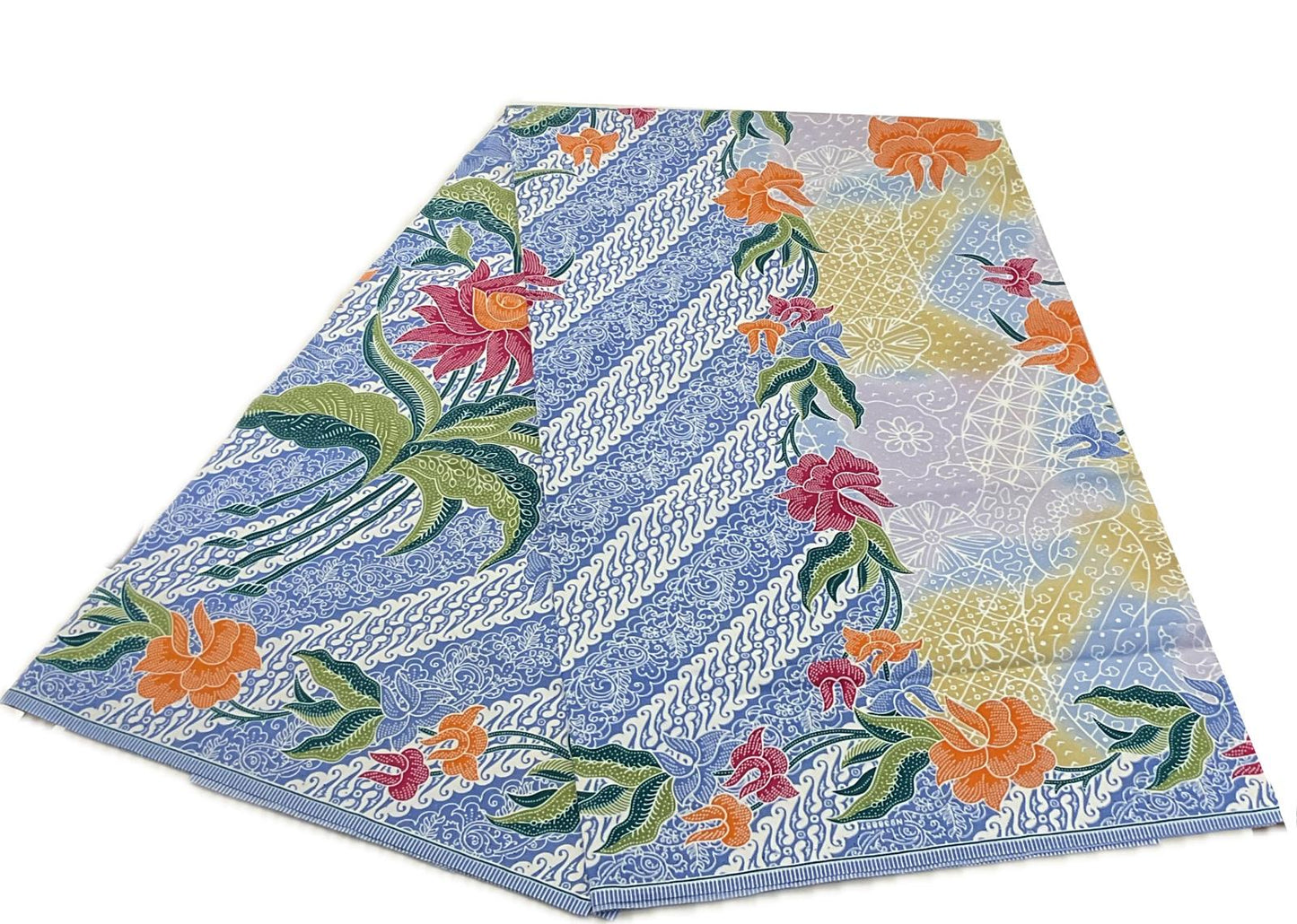 Handstamp Batik Fabric HSBF-2M-BLUE-9058
