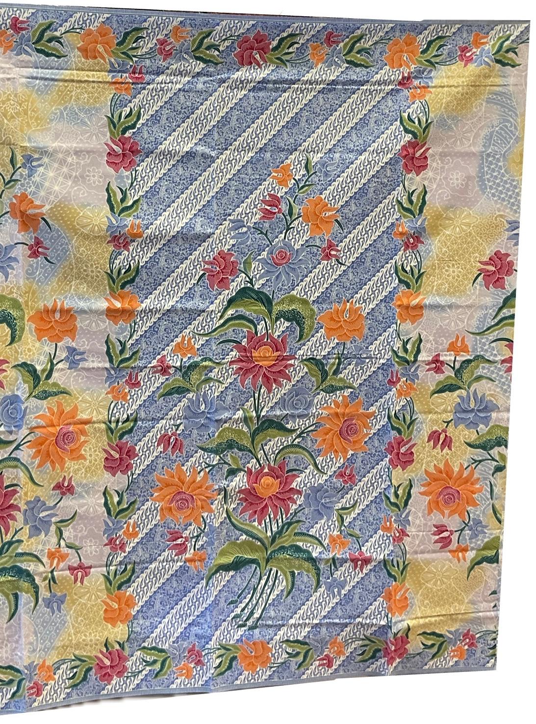 Handstamp Batik Fabric HSBF-2M-BLUE-90102