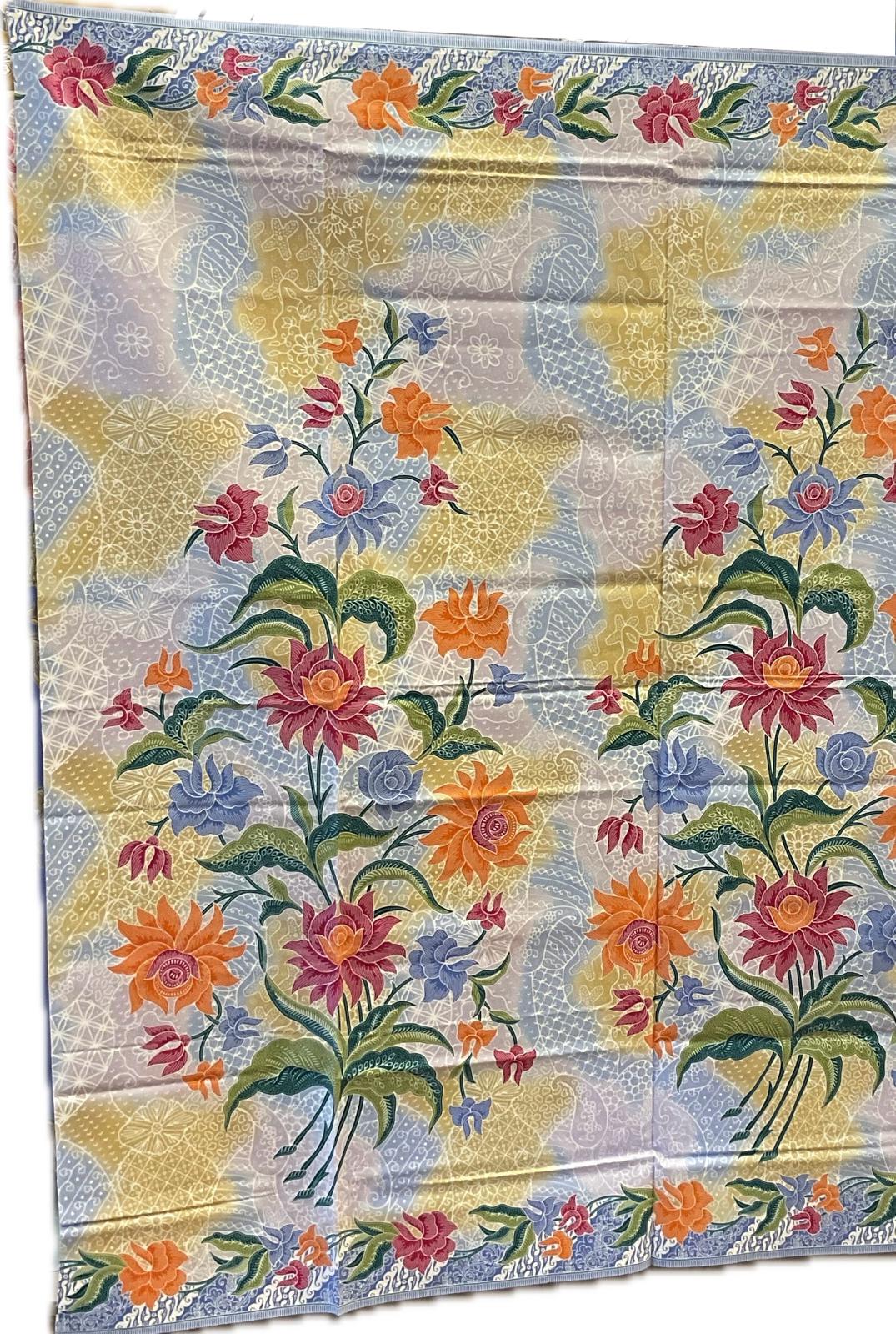 Handstamp Batik Fabric HSBF-2M-BLUE-9058