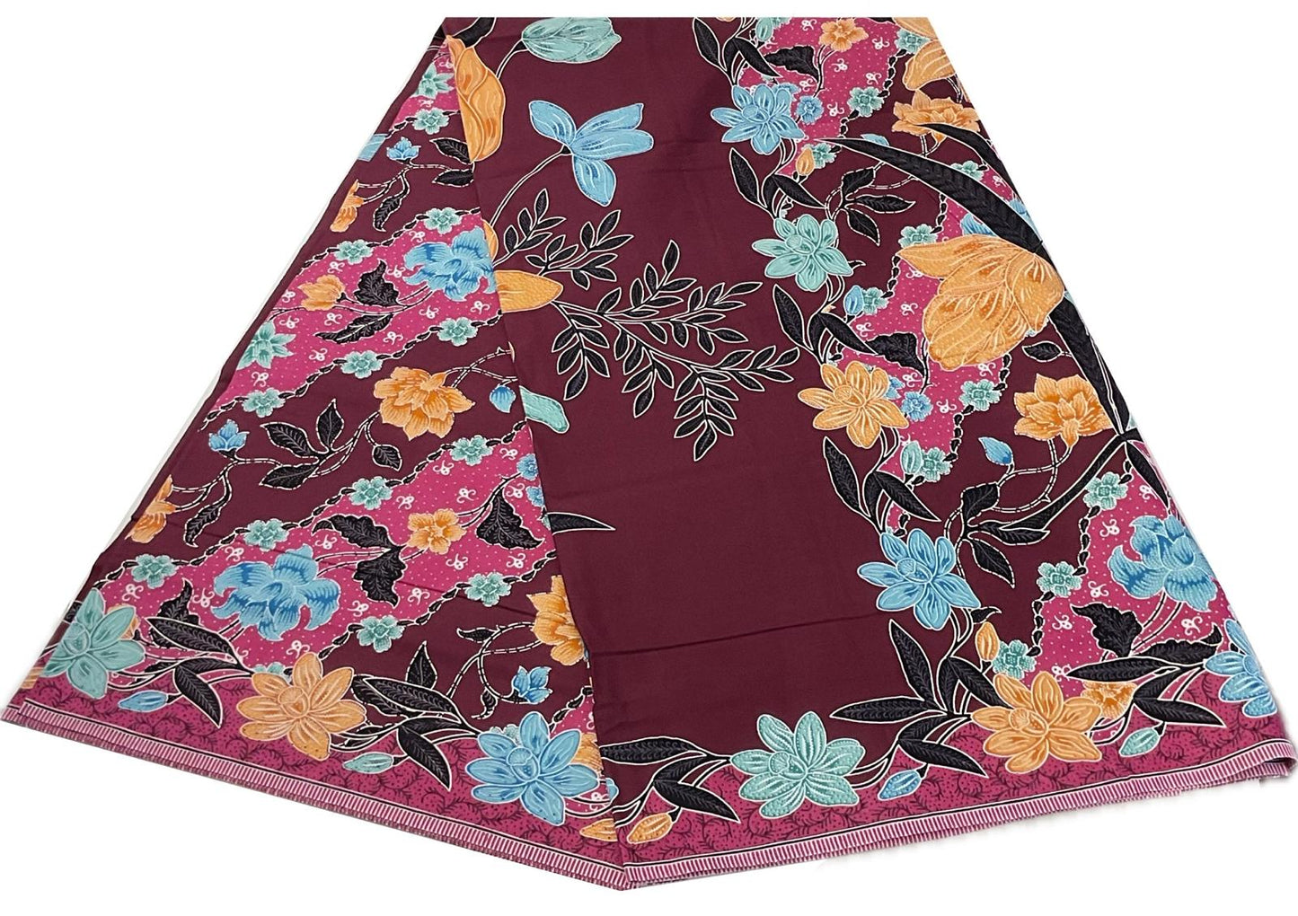 Handstamp Batik Fabric HSBF-2M-MAROON-9065