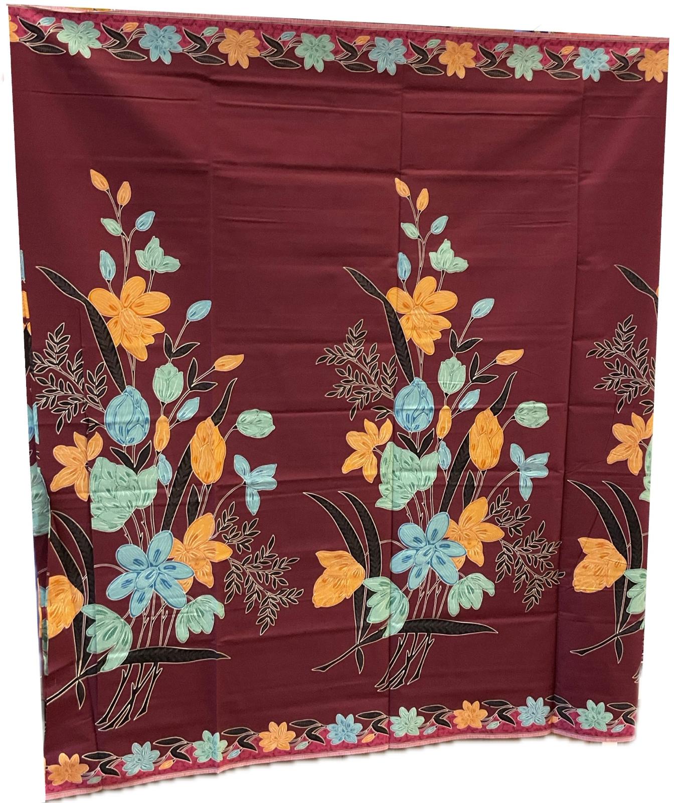 Handstamp Batik Fabric HSBF-2M-MAROON-9065