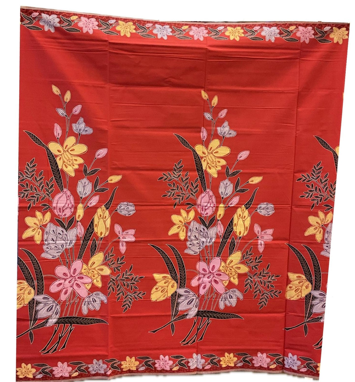 Handstamp Batik Fabric HSBF-2M-RED-9072