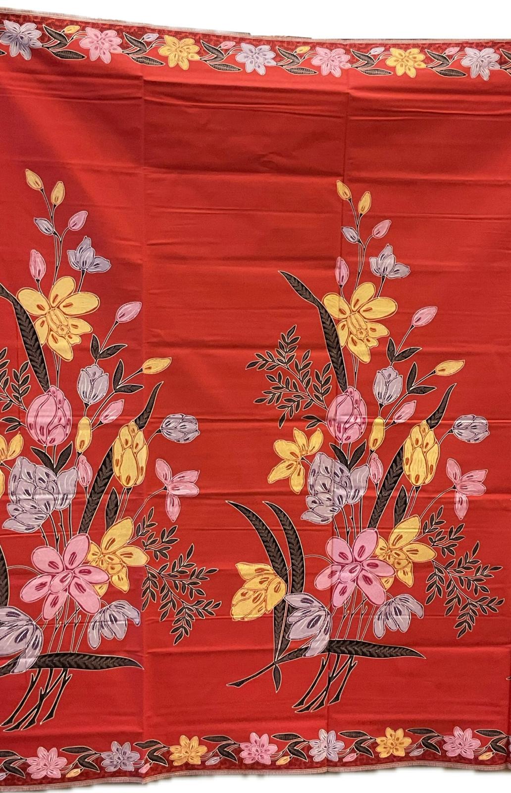 Handstamp Batik Fabric HSBF-2M-RED-9072