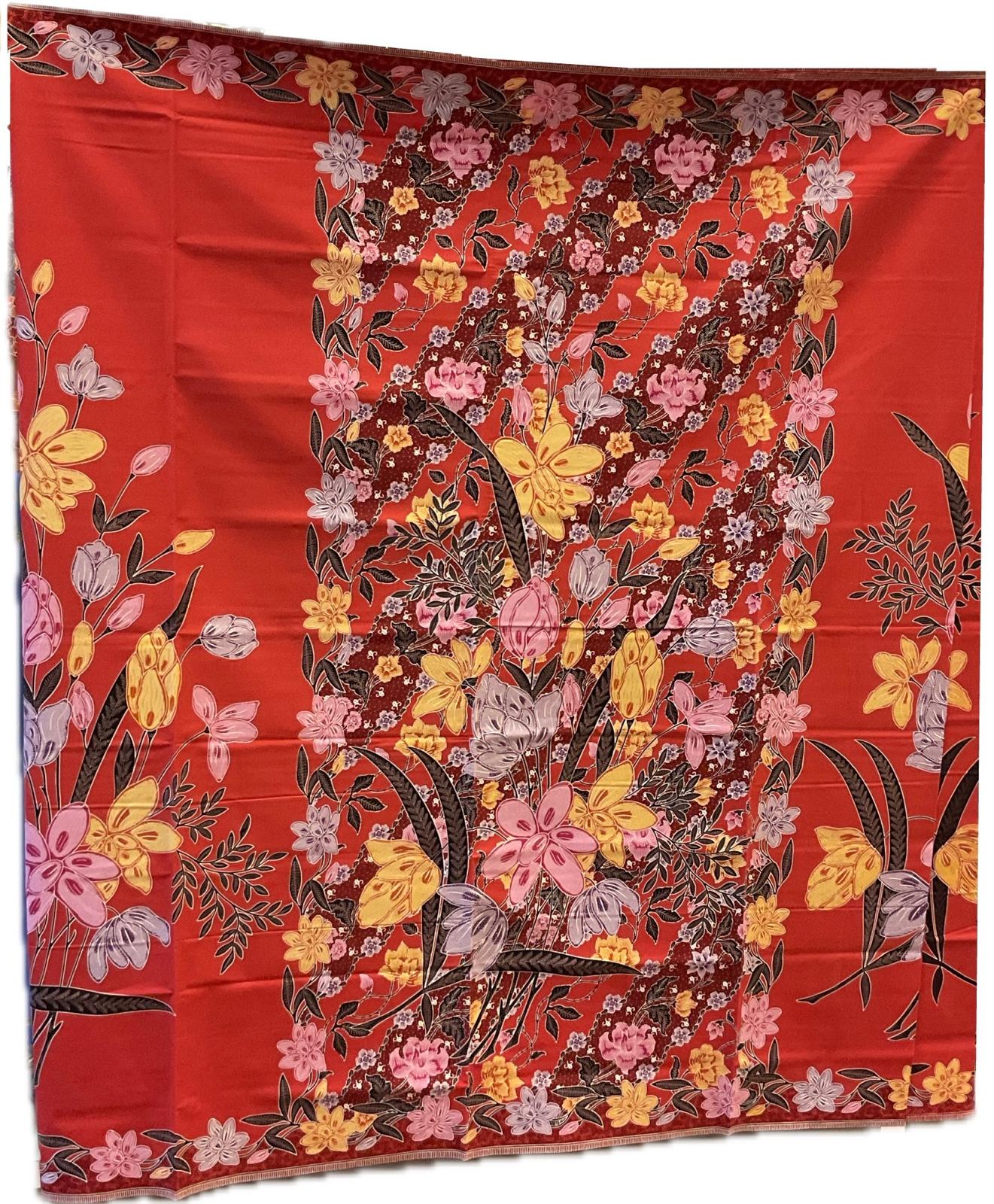 Handstamp Batik Fabric HSBF-2M-RED-9072