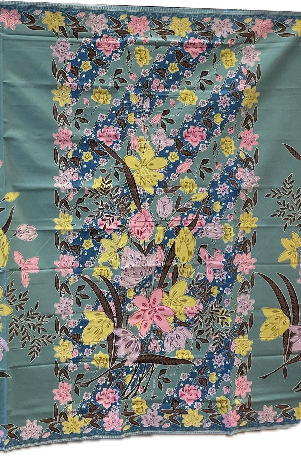 Handstamp Batik Fabric HSBF-2M-GREEN-9075