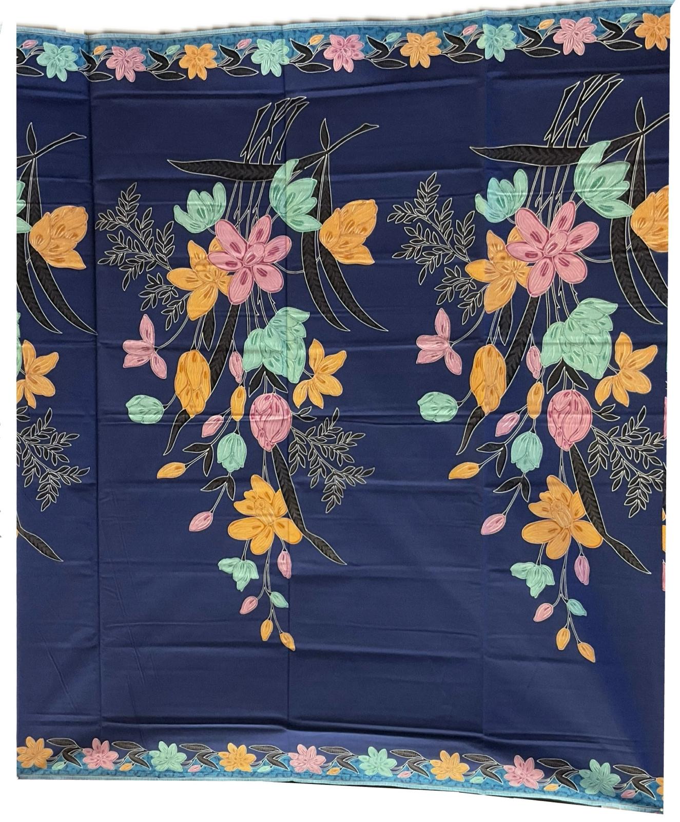 Handstamp Batik Fabric HSBF-2M-BLUE-9080