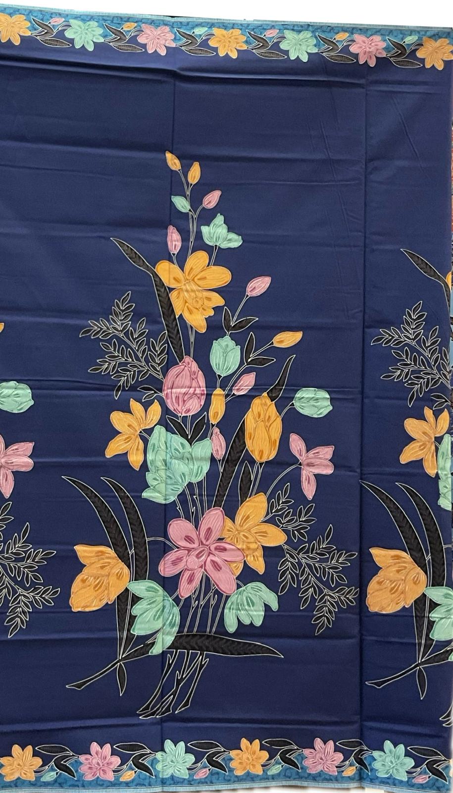 Handstamp Batik Fabric HSBF-2M-BLUE-90112