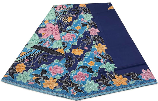 Handstamp Batik Fabric HSBF-2M-BLUE-9081