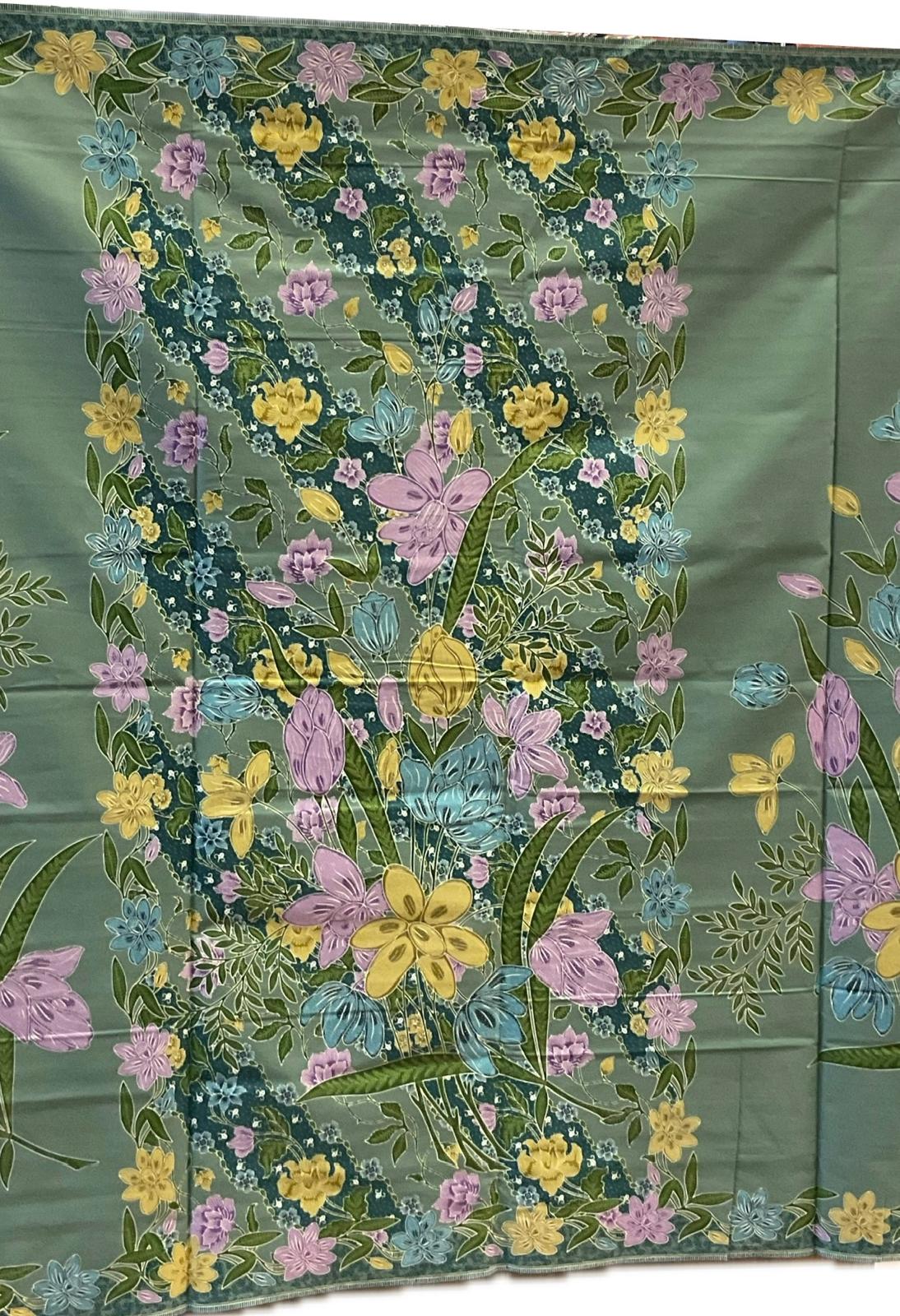 Handstamp Batik Fabric HSBF-2M-GREEN-9084