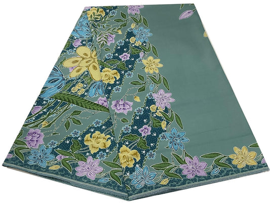 Handstamp Batik Fabric HSBF-2M-GREEN-9085