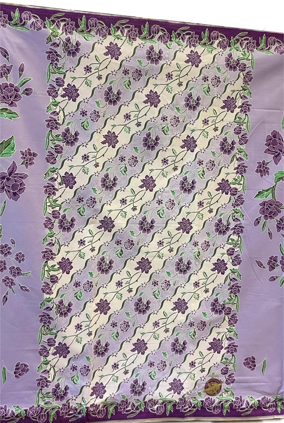 Handstamp Batik Fabric HSBF-2M-PURPLE-9094