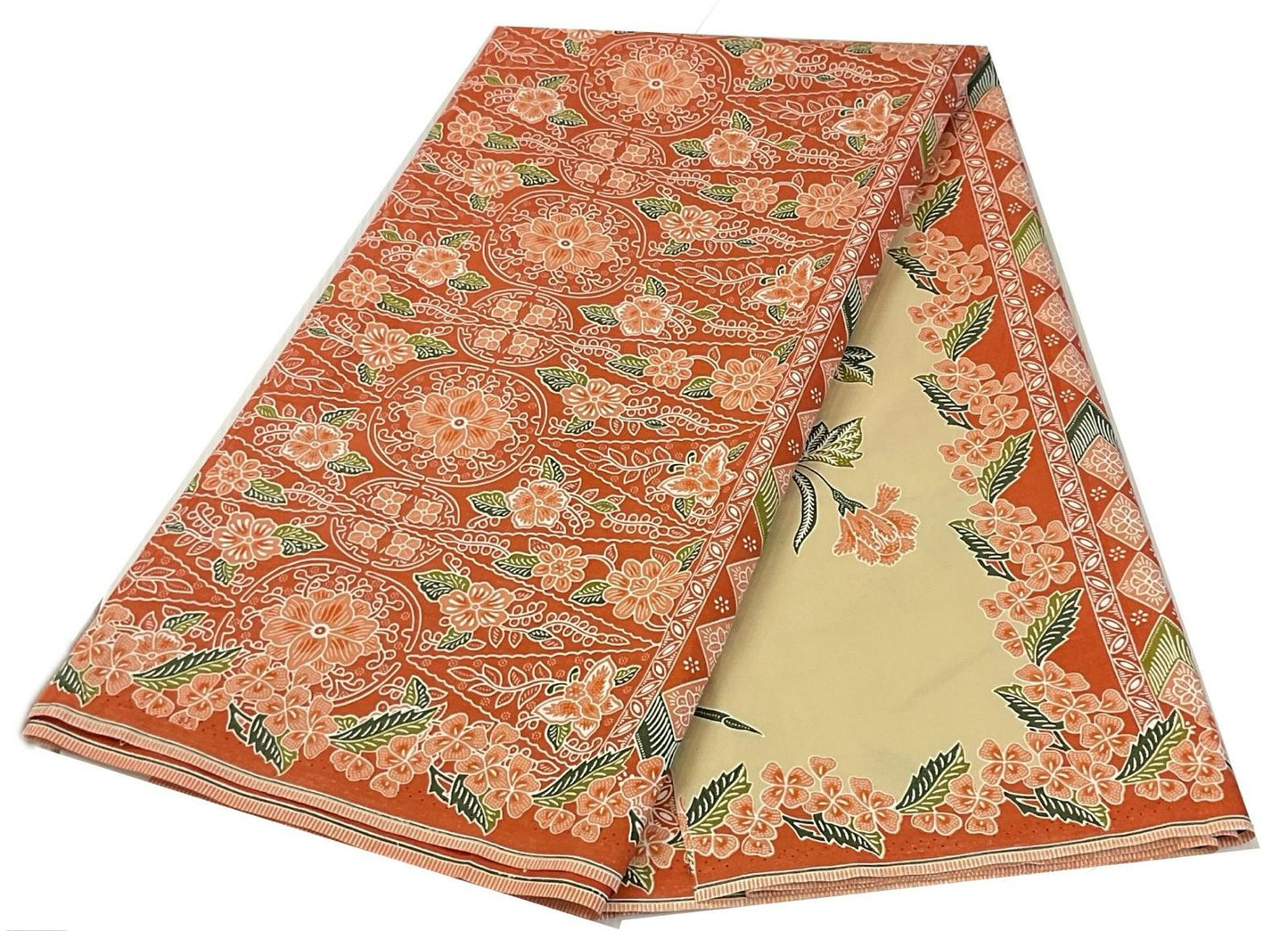 Handstamp Batik Fabric HSBF-2M-ORANGE-9097