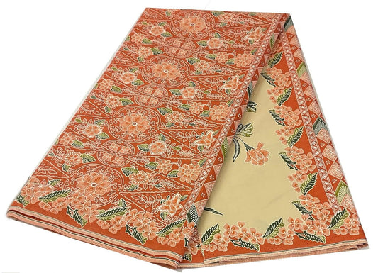 Handstamp Batik Fabric HSBF-2M-ORANGE-9097