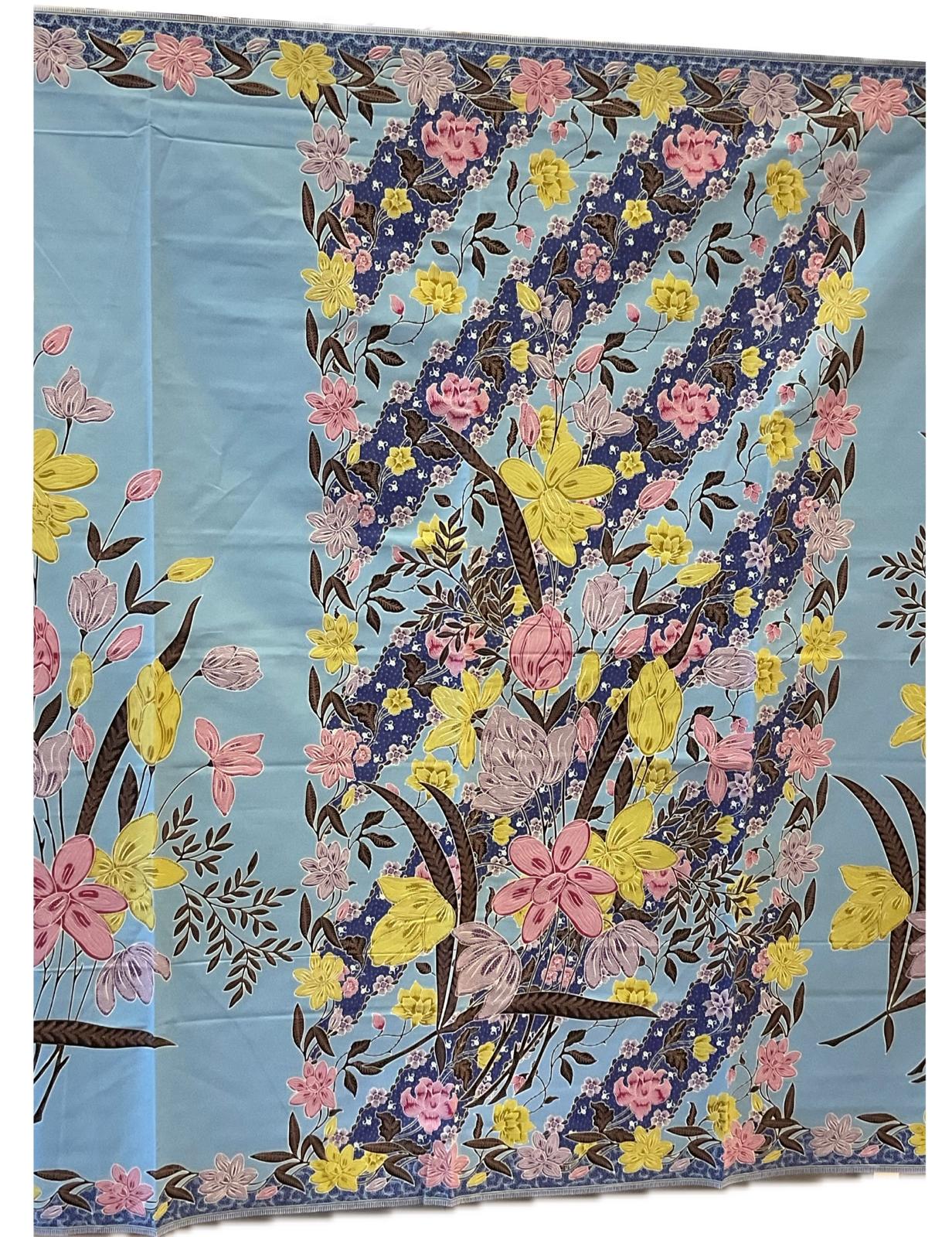 Handstamp Batik Fabric HSBF-2M-BLUE-9095